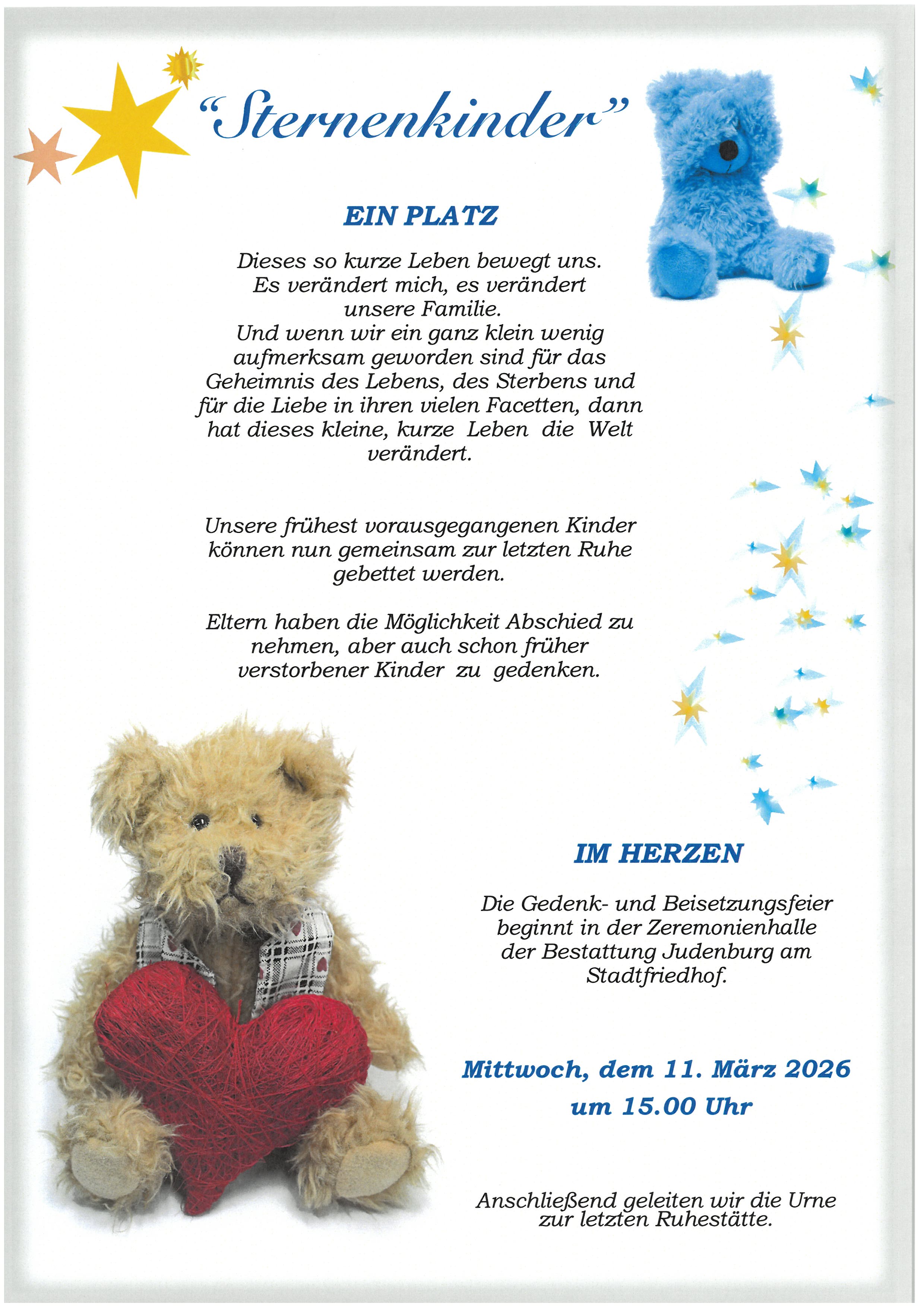 Parte Sternenkinder 1. Quartal 2026