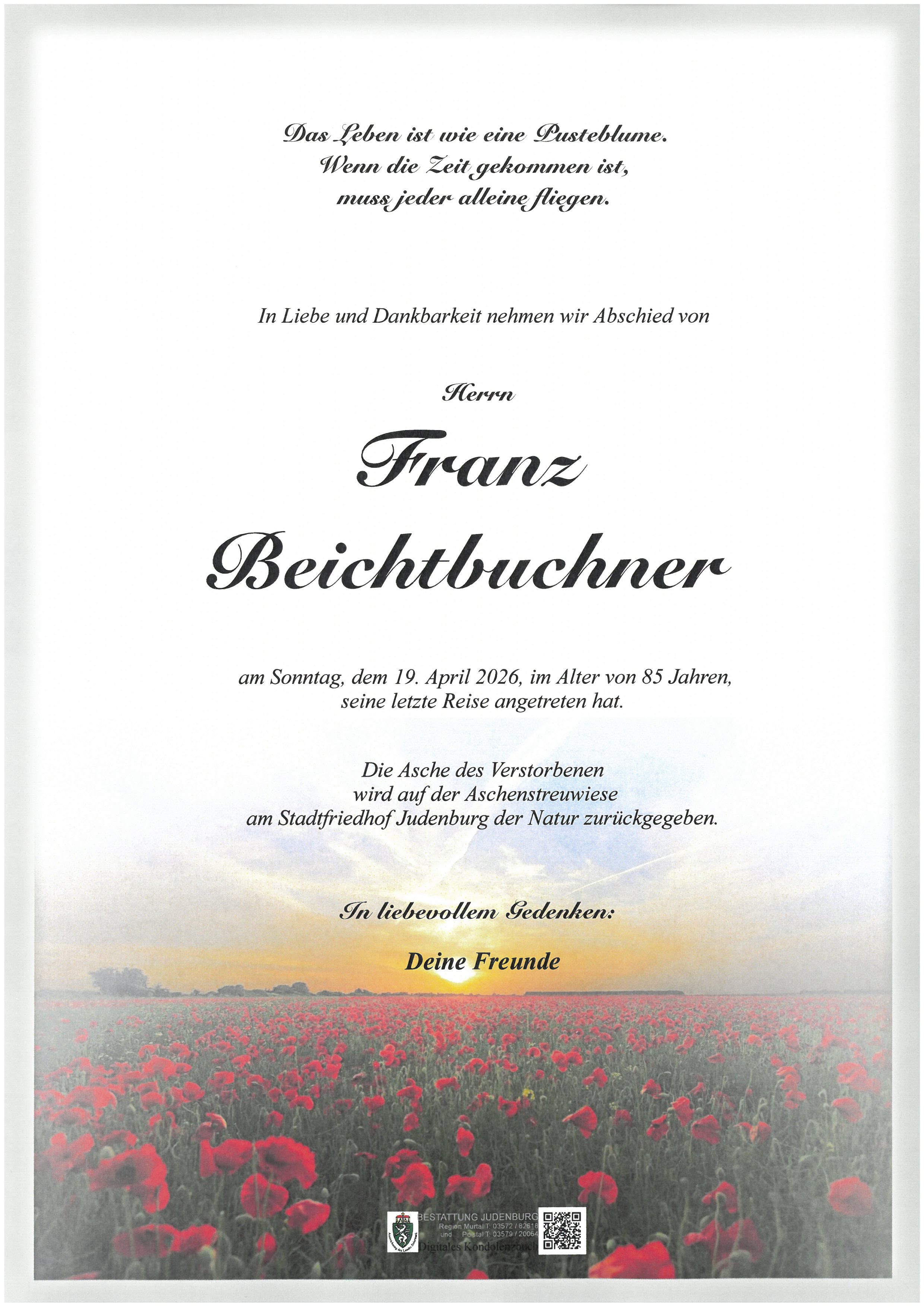 Parte Beichtbuchner Franz